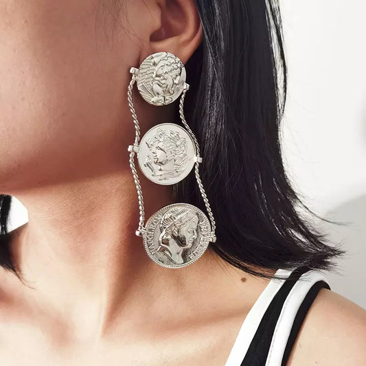 Silver Coin Earrings