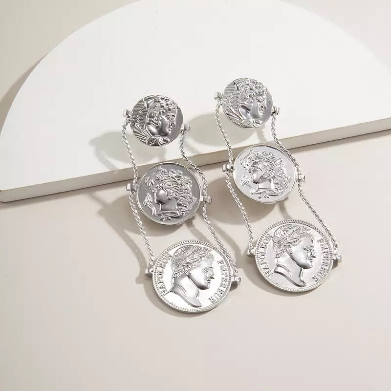 Silver Coin Earrings