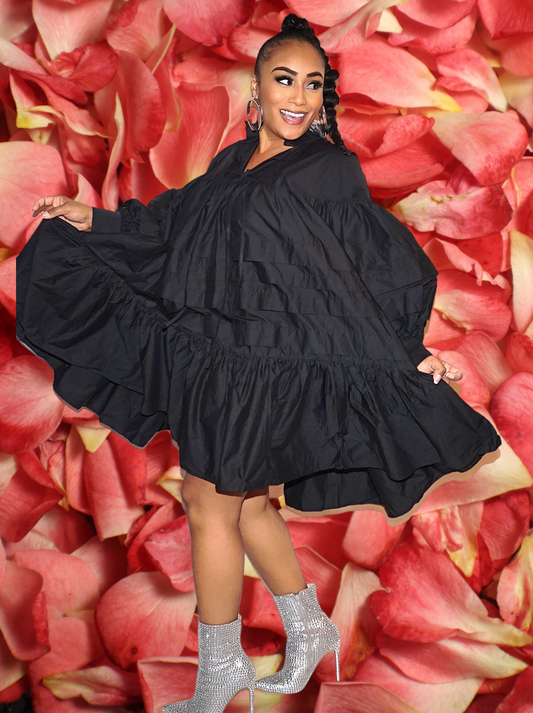 Babydoll Ruffle Midi Dress